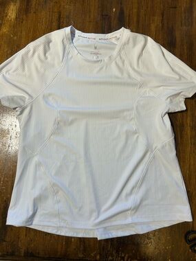 Spyder Active Women's White Athletic Ribbed Short Sleeve Top